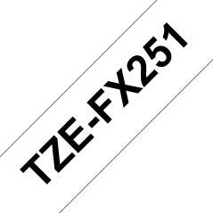Brother Tape Black on White 24mm TZEFX251 - High Quality, Durable, Professional Labeling